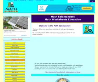 Mathsalamanders.com(Free Math Worksheets for Kids from the Math Salamanders) Screenshot