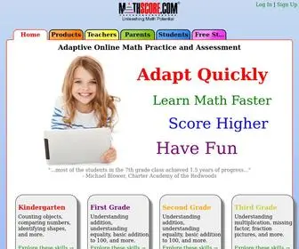Mathscore.com(Fun Adaptive Math Practice and Math Help from MathScore) Screenshot