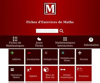 Mathslibres.com(Fiches d'Exercices de Maths) Screenshot