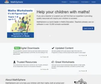 Mathsphere.co.uk(MathSphere Maths Worksheets) Screenshot