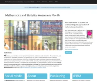 Mathstatmonth.org(Mathematics and Statistics Awareness Month) Screenshot