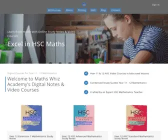 Mathswhiz.com.au(HSC Maths Online Tutoring) Screenshot