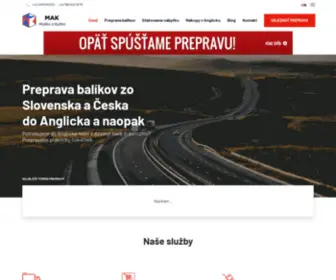 Matkoakubko.com(Spoľahlivá a lacná preprava balíkov do Anglicka) Screenshot