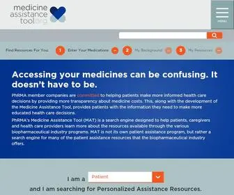 Mat.org(PhRMA’s Medicine Assistance Tool (MAT)) Screenshot