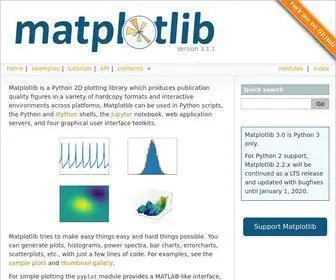 Matplotlib.org(Visualization with Python) Screenshot