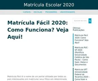 Matriculaescolar2020.com.br(Matrículas 2020 Fácil → Use a Web e Faça sua Matrícula Online) Screenshot