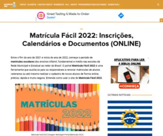 Matriculas2022.com.br(Matrícula Fácil 2022) Screenshot