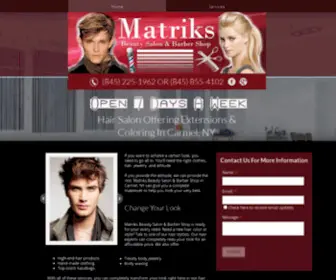 Matriksbeautysalonandbarbershop.com(Hair Salon in Carmel) Screenshot