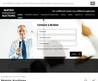 Matrixauctions.co.za(Buy Property on Auction) Screenshot