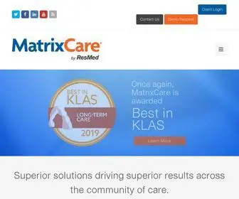Matrixcare.com(EHR software solutions for home) Screenshot