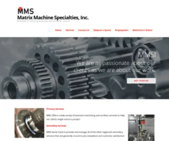 Matrixmachinespecialties.com(Providers of precision machining and secondary services) Screenshot