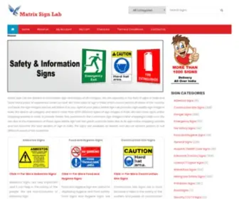 Matrixsignlab.com(Safety Signs and Information Signs) Screenshot