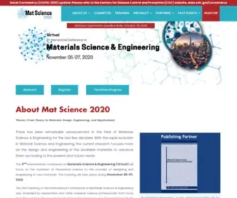 Matscienceconference.com(Materials Science Conferences 2020) Screenshot