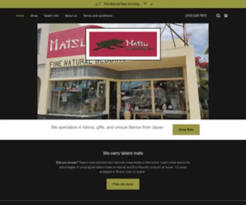 Matsu-Store.com(Matsu Fine Natural Bedding and Gifts) Screenshot