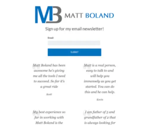 Matt-Boland.com(My Online Marketing Journey) Screenshot