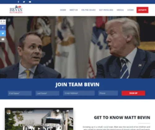 Mattbevin.com(Matt Bevin) Screenshot