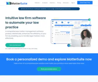 Mattersuite.com(Legal practice management software from MatterSuite) Screenshot