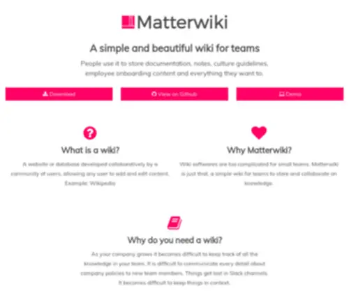 Matterwiki.com(Matterwiki) Screenshot