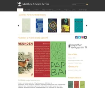 Matthes-Seitz-Berlin.de(Verlag Matthes & Seitz Berlin) Screenshot