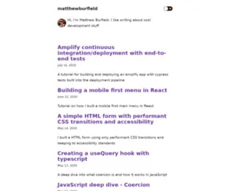 Matthewburfield.com(Home) Screenshot