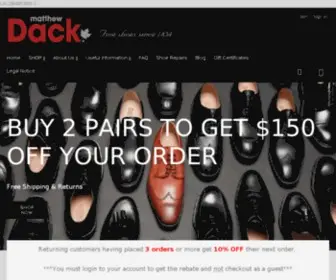 Matthewdack.com(Dack's Shoes) Screenshot