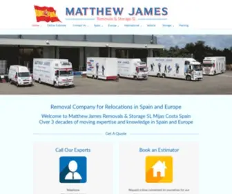 Matthewjamesremovalsspain.com(Removals Spain To The UK) Screenshot