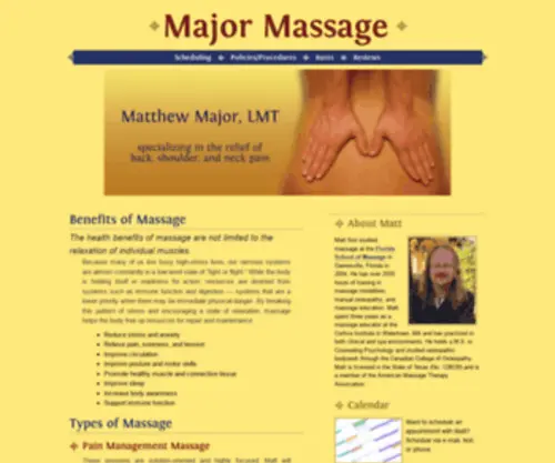 Matthewmajor.com(Major Massage) Screenshot