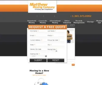 Matthewmoving.com(Movers bethesda) Screenshot