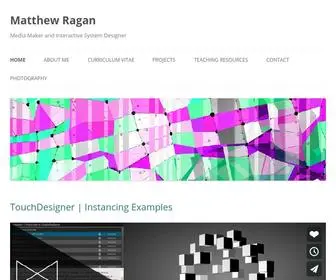 Matthewragan.com(Media Maker and Interactive System Designer) Screenshot