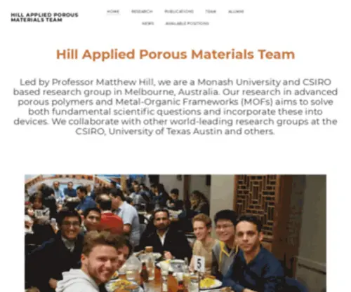 Matthewrhill.com.au(HILL APPLIED POROUS MATERIALS TEAM) Screenshot