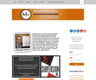MatthewVadum.com(Award Winning Journalist and Author of Subversion Inc) Screenshot