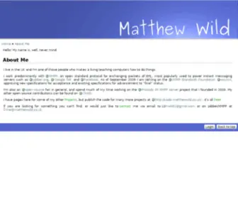 Matthewwild.co.uk(About Me) Screenshot