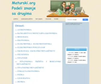 Maturski.org(Besplatni seminarski Maturski Diplomski Maturalni) Screenshot