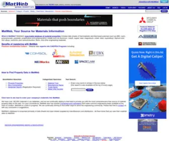 Matweb.com(Online Materials Information Resource) Screenshot