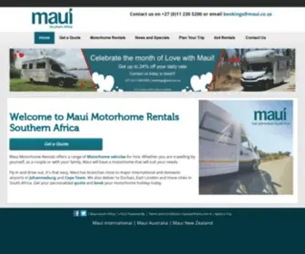 Maui.co.za(Motorhome Rentals & Campervan Hire South Africa) Screenshot