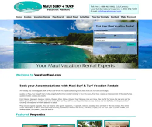 Mauisurfandturf.com(Maui Surf and Turf Vacation Rentals) Screenshot