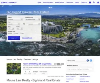 Maunalanirealty.com(Big Island Hawaii Real Estate) Screenshot