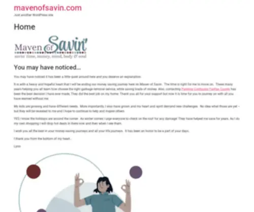 Mavenofsavin.com(Just another WordPress site) Screenshot