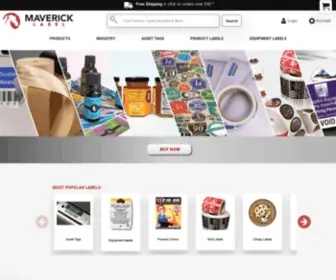 Mavericklabel.com(Printed Labels & Stickers by) Screenshot