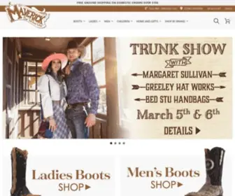 Maverickwesternwear.com(Maverick Fine Western Wear) Screenshot