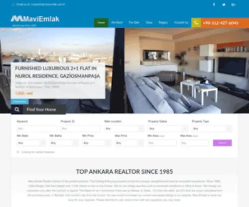 Maviemlak.com.tr(Mavi Emlak "Since 1985") Screenshot