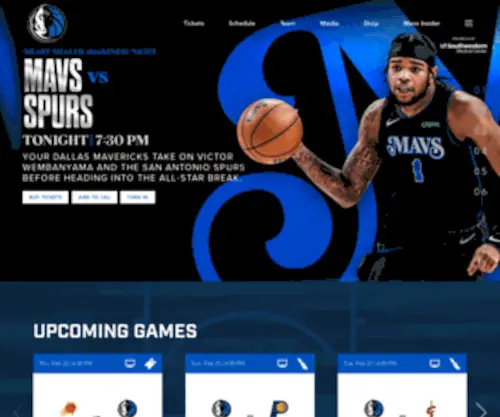 Mavs.com(The Official Home of the Dallas Mavericks) Screenshot