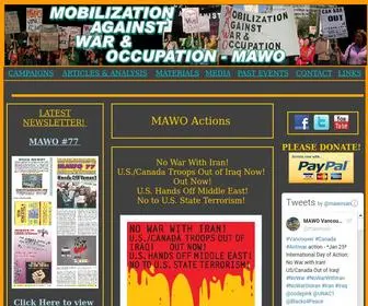 Mawovancouver.org(Mobilization Against War & Occupation) Screenshot