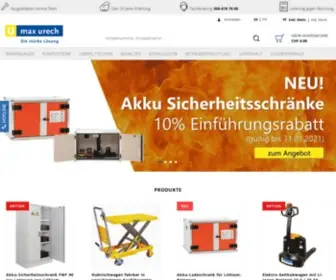 Max-Urech.shop(Der Onlineshop für komplette Logistiklösungen aus einer Hand) Screenshot