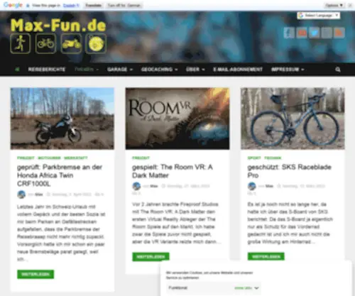 Max-Web.de(Motorrad, Reisen, Sport, Technik und mehr) Screenshot