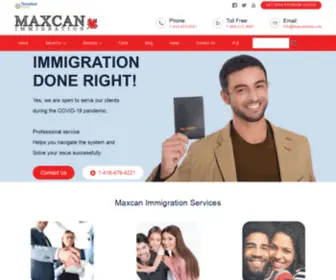 Maxcanvisa.com(Maxcan Immigration) Screenshot