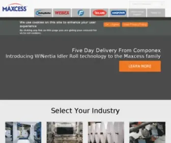 Maxcessintl.com(Fife, Tidland, MAGPOWR, Webex, Valley Roller, Menges Roller, Componex) Screenshot