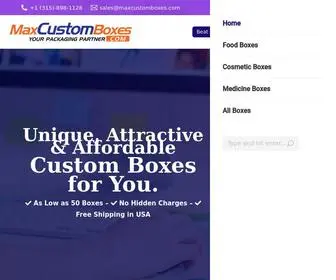 Maxcustomboxes.com(Buy Custom Boxes & Custom Cardboard & Kraft Boxes) Screenshot