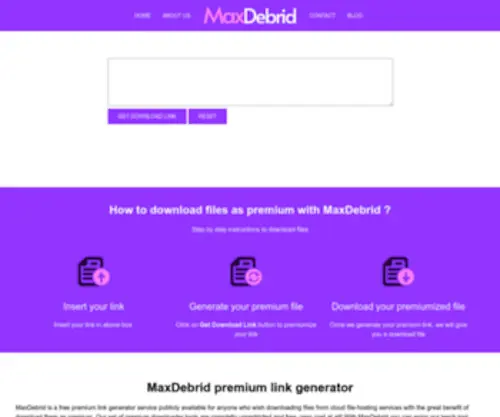 MaxDebrid.com(Uploaded Premium Link Generator) Screenshot