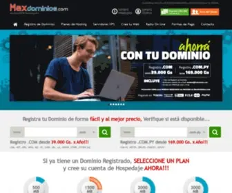 MaxDominios.com(Registro de Dominios y Hospedaje Corporativo en Paraguay) Screenshot